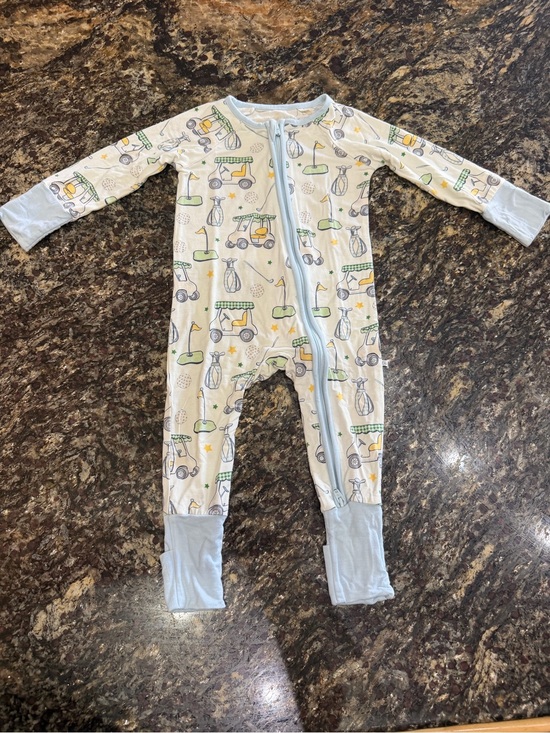 Caden Lane Other - Caden Lane Country Club Cuties Convertible Bamboo Zip Romper | Blue 3-6 months
